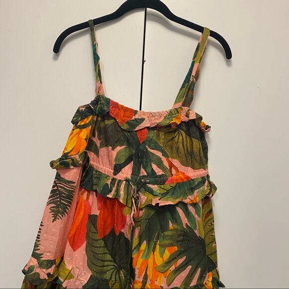 Farm Rio Cocoa Forest Ruffle Floral Maxi Dress - Picture 7 of 9